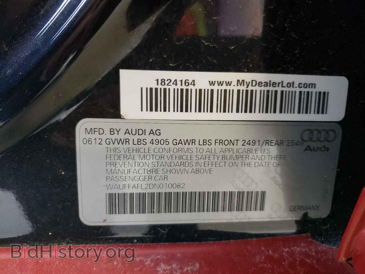 2013 AUDI A4 - VIN: WAUFFAFL2DN010082 - Фото 12