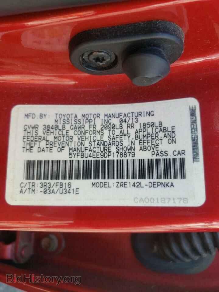 2013 TOYOTA COROLLA - VIN: 5YFBU4EE9DP178879 - Фото 10