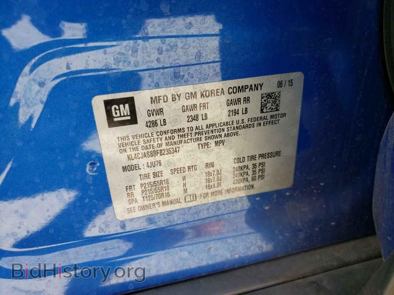 2015 BUICK ENCORE - VIN: KL4CJASB8FB235347 - Photo 10