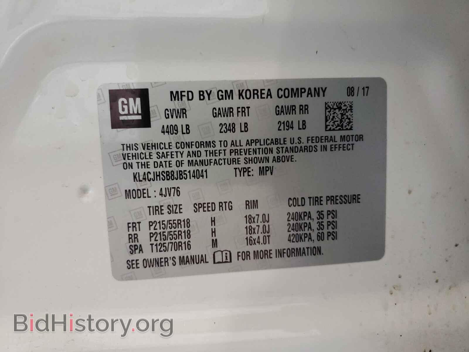 2018 BUICK ENCORE - VIN: KL4CJHSB8JB514041 - Фото 10