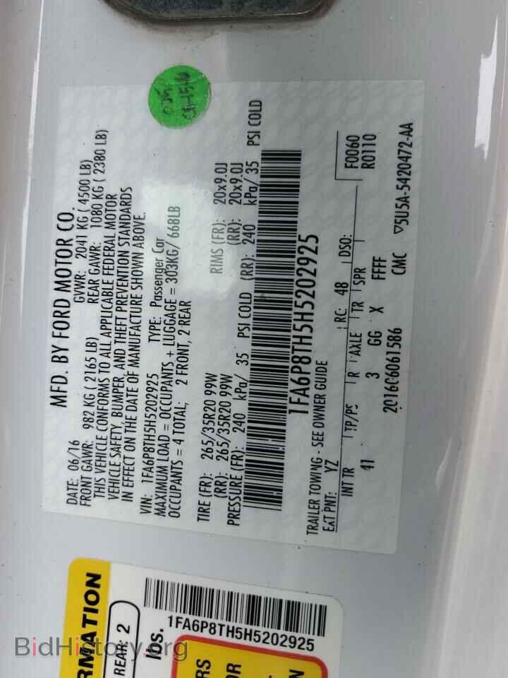 2017 FORD ALL Models - VIN: 1FA6P8TH5H5202925 - Фото 12