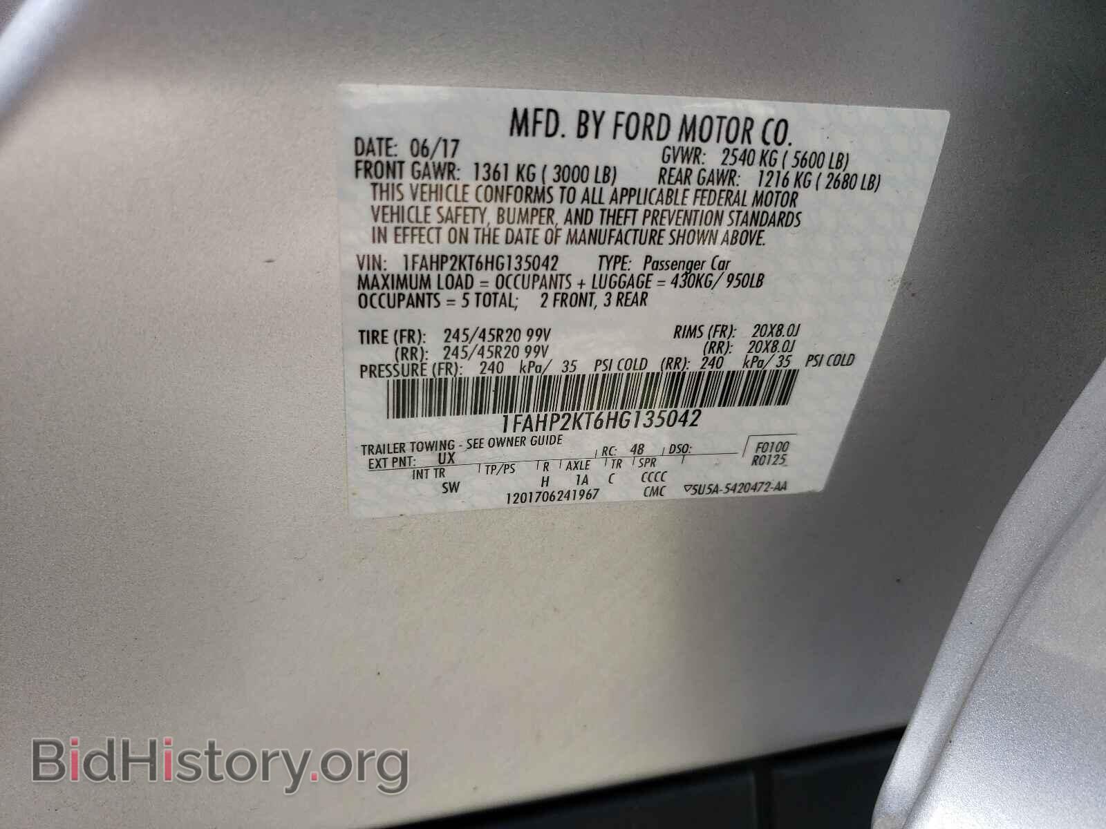2017 FORD TAURUS - VIN: 1FAHP2KT6HG135042 - Фото 10