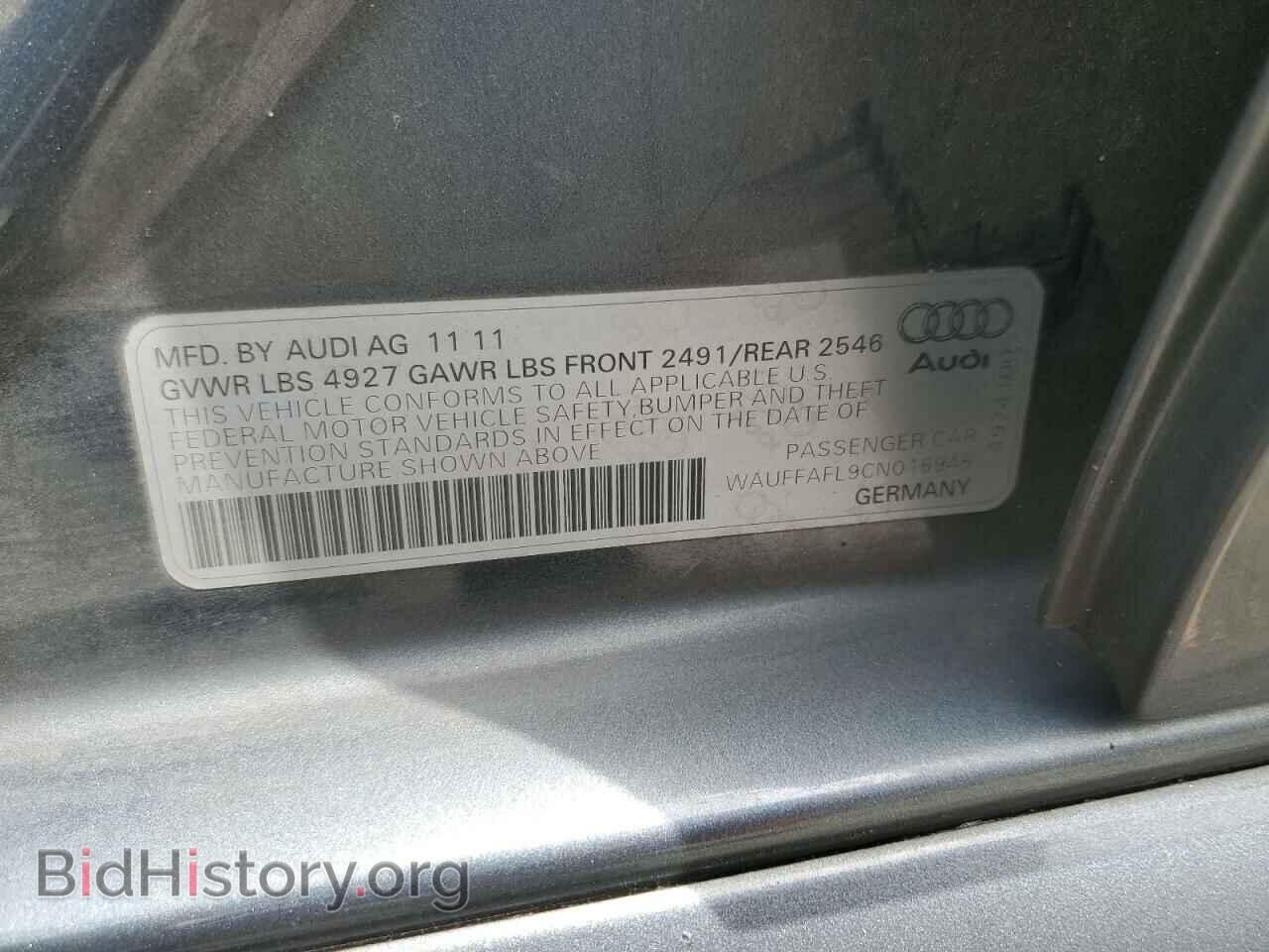 2012 AUDI A4 - VIN: WAUFFAFL9CN016945 - Фото 12