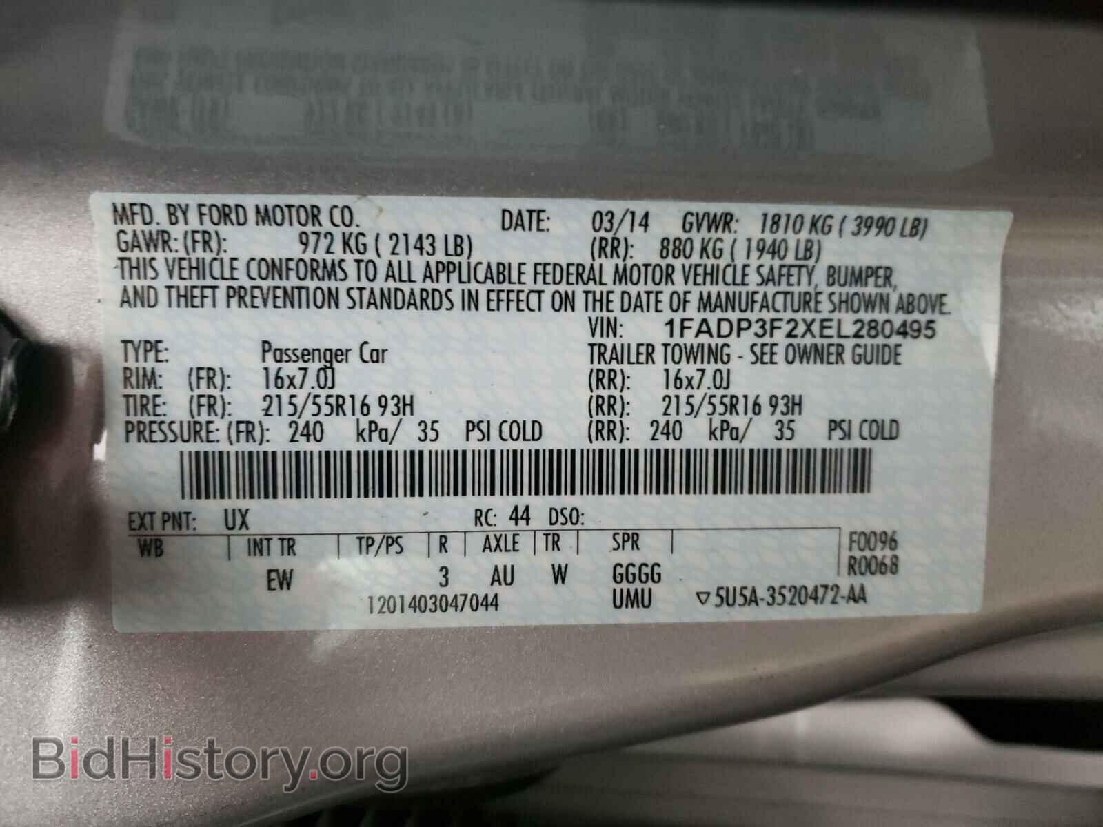 2014 FORD FOCUS - VIN: 1FADP3F2XEL280495 - Фото 10