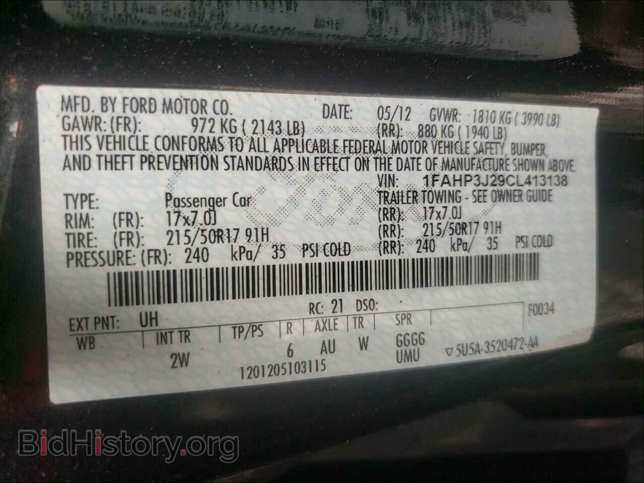2012 FORD FOCUS - VIN: 1FAHP3J29CL413138 - Фото 10