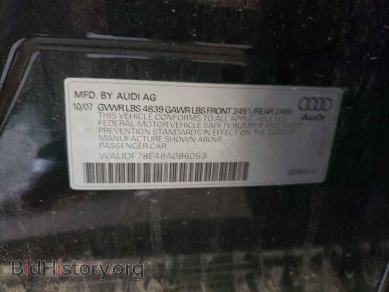2008 AUDI A4 - VIN: WAUDF78E48A086053 - Фото 10