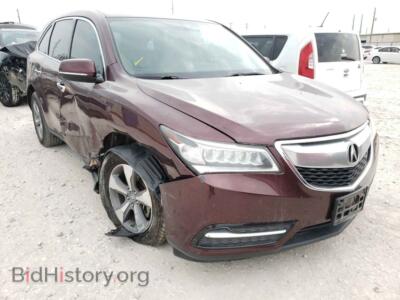 2014 Acura MDX, темно-бордовый — VIN 5FRYD3H28EB004495, Copart