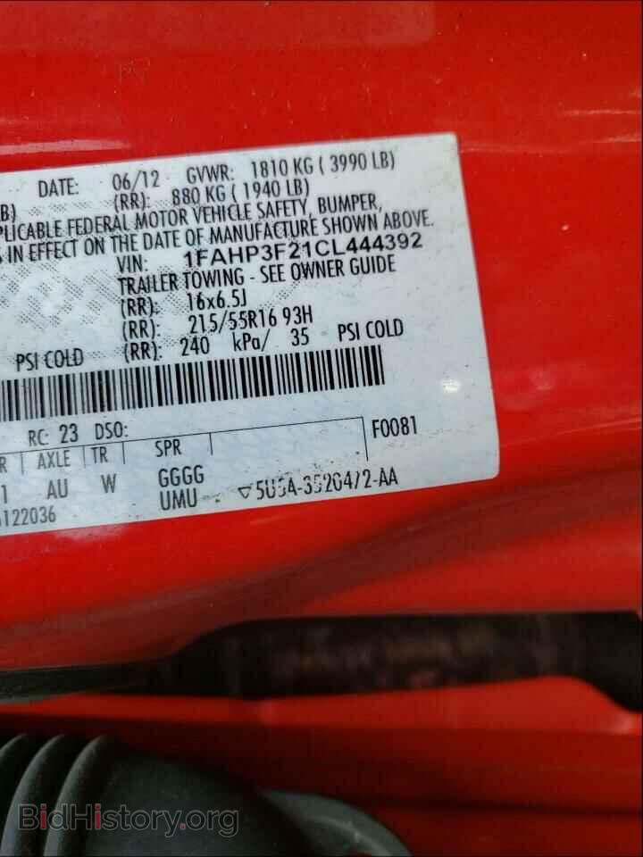 2012 FORD FOCUS - VIN: 1FAHP3F21CL444392 - Фото 10