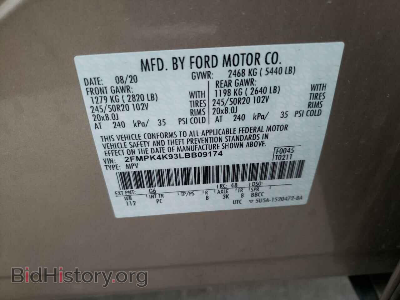 2020 FORD EDGE - VIN: 2FMPK4K93LBB09174 - Photo 10