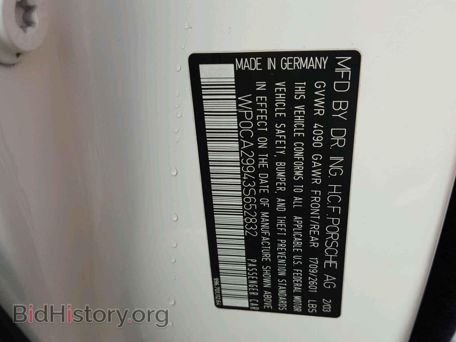 2003 PORSCHE 911 - VIN: WP0CA29943S652832 - Фото 10