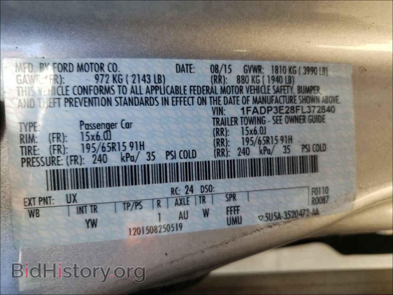 2015 FORD FOCUS - VIN: 1FADP3E28FL372840 - Фото 10