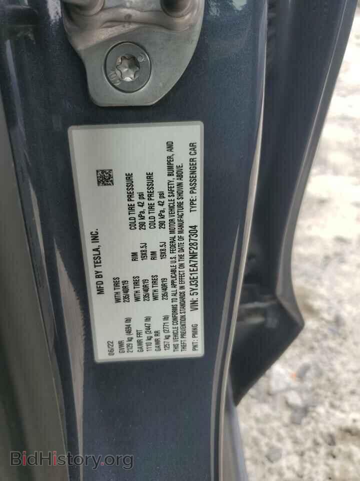 2022 TESLA MODEL 3 - VIN: 5YJ3E1EA7NF287304 - Фото 12