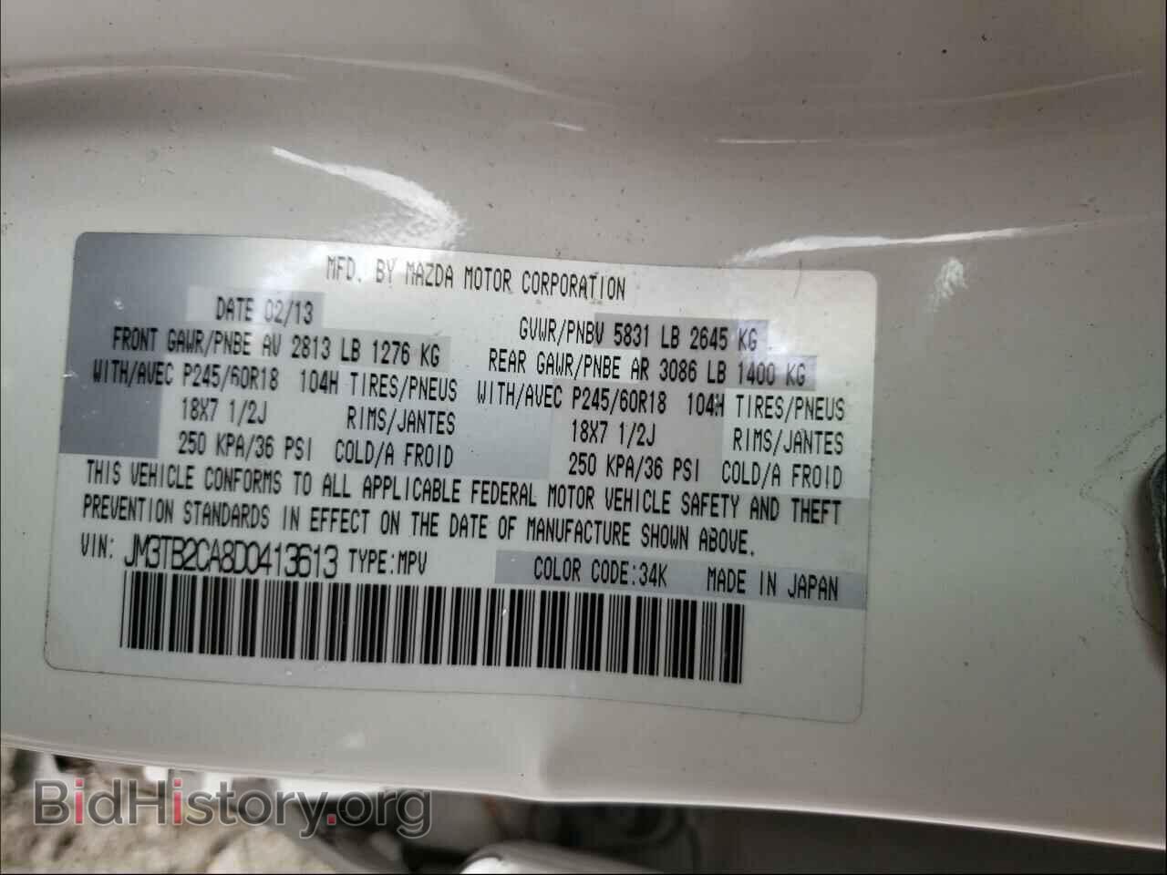 2013 MAZDA CX-9 - VIN: JM3TB2CA8D0413613 - Фото 10