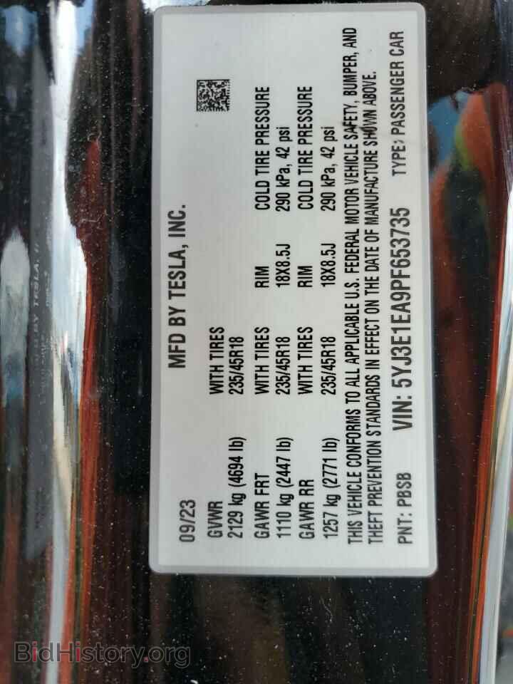 2023 TESLA MODEL 3 - VIN: 5YJ3E1EA9PF653735 - Photo 12