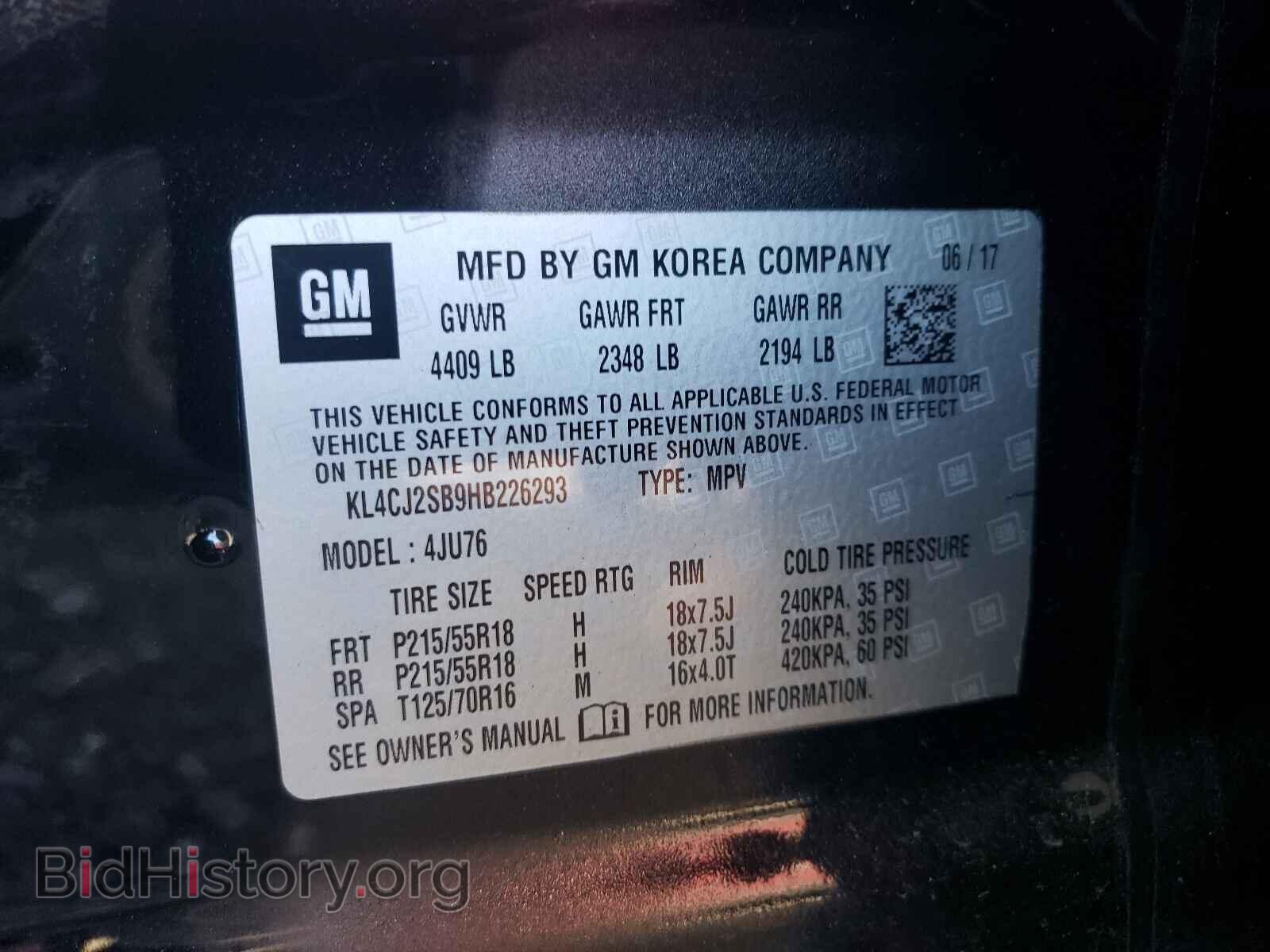 2017 BUICK ENCORE - VIN: KL4CJ2SB9HB226293 - Фото 10