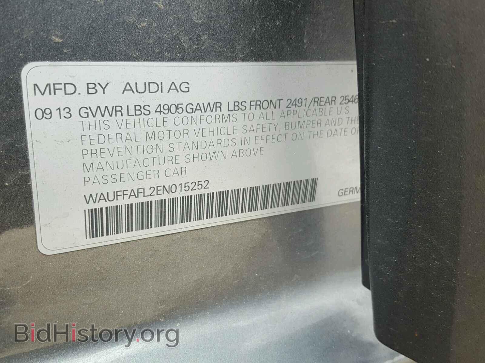 2014 AUDI A4 - VIN: WAUFFAFL2EN015252 - Photo 10