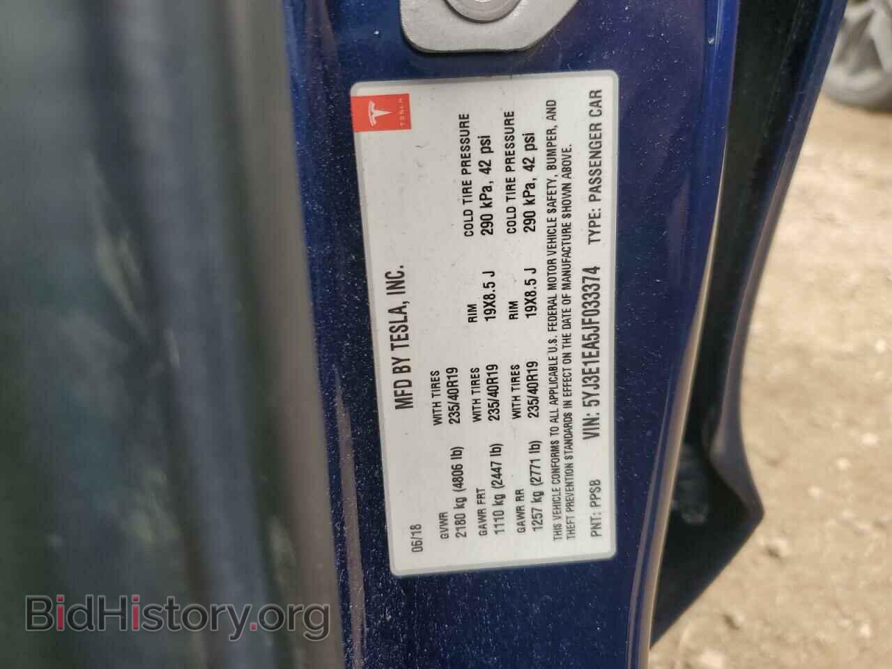 2018 TESLA MODEL 3 - VIN: 5YJ3E1EA5JF033374 - Фото 12