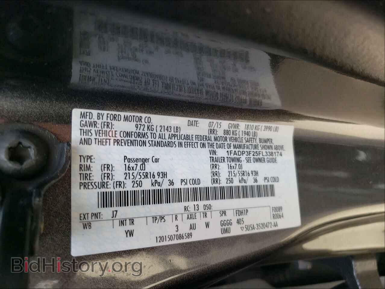 2015 FORD FOCUS - VIN: 1FADP3F25FL338174 - Фото 10