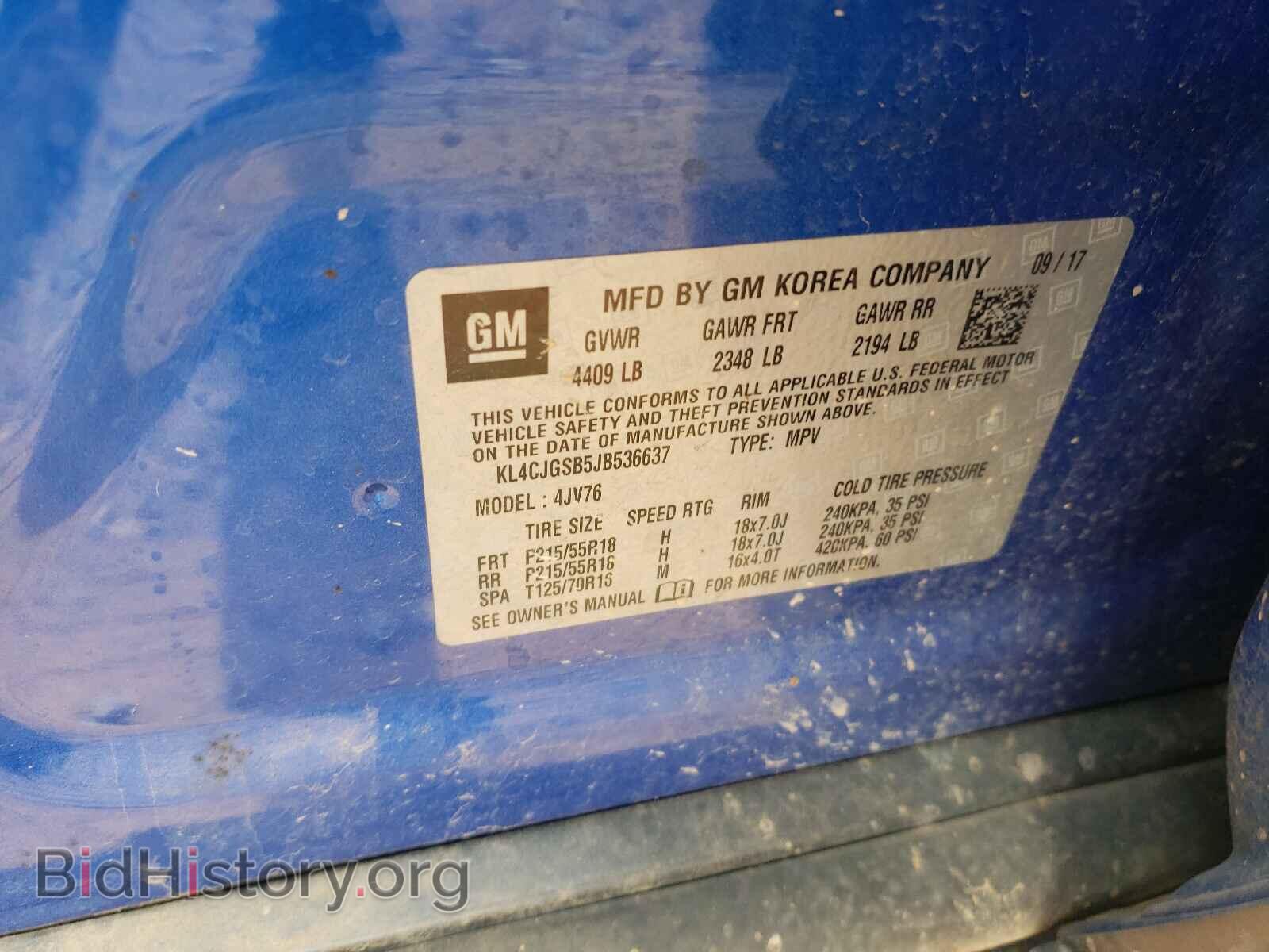 2018 BUICK ENCORE - VIN: KL4CJGSB5JB536637 - Фото 10
