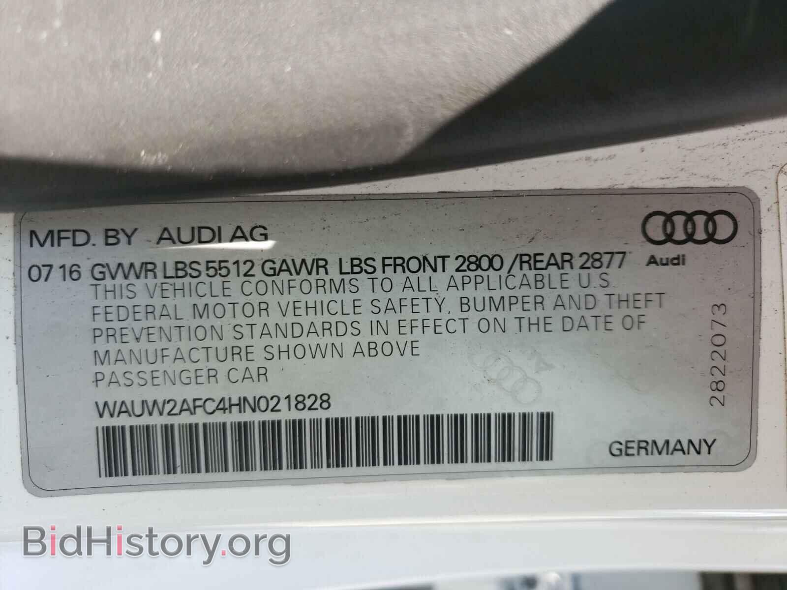 2017 AUDI A7 - VIN: WAUW2AFC4HN021828 - Photo 10