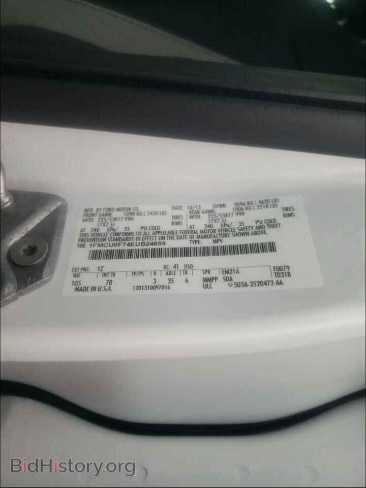 2014 FORD ESCAPE - VIN: 1FMCU0F74EUB24659 - Photo 10