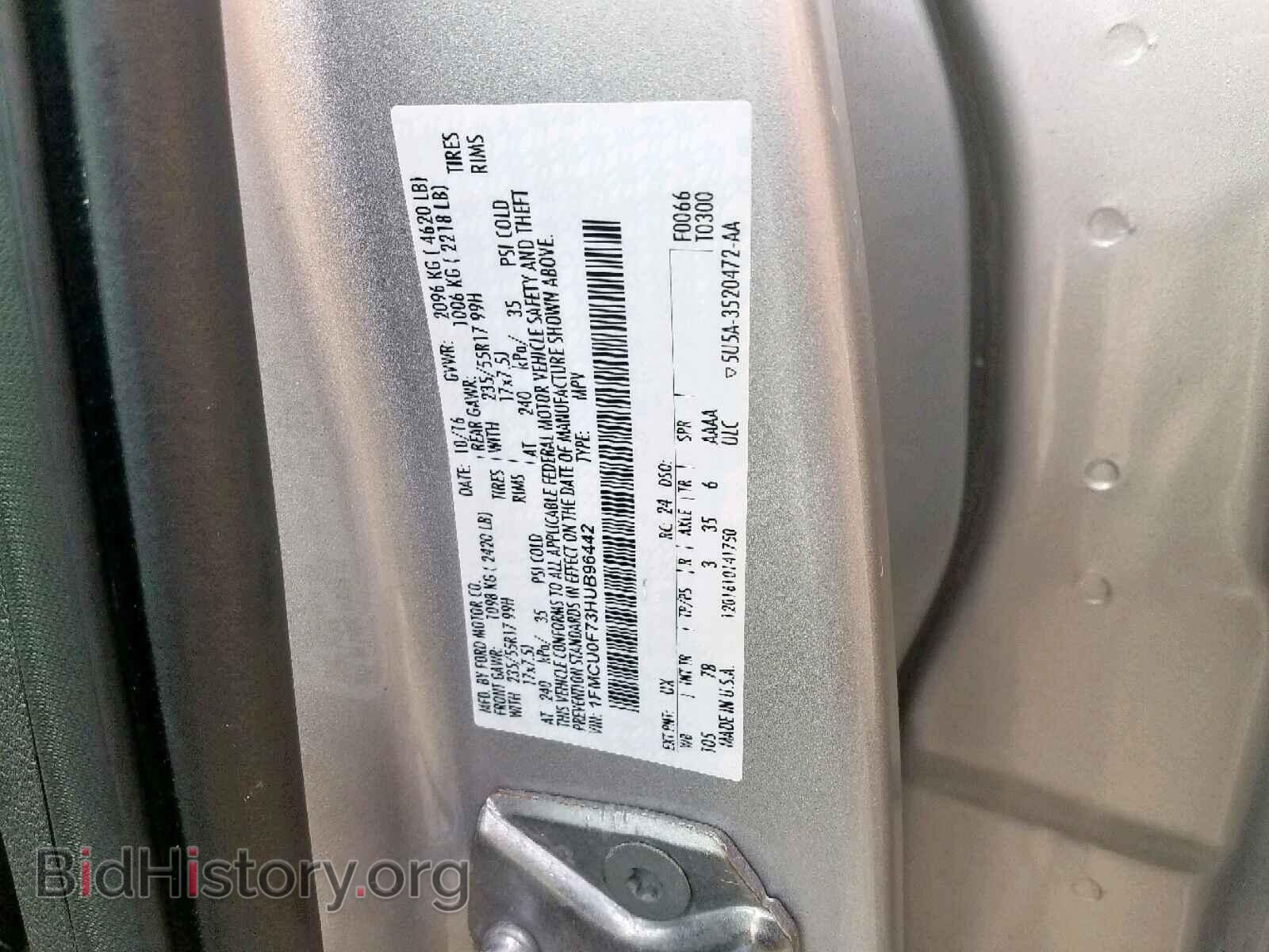 2017 FORD ESCAPE S - VIN: 1FMCU0F73HUB96442 - Photo 10