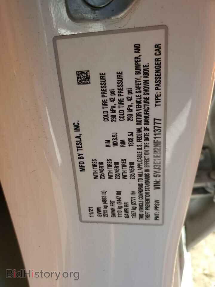 2022 TESLA MODEL 3 - VIN: 5YJ3E1EB2NF113777 - Photo 13