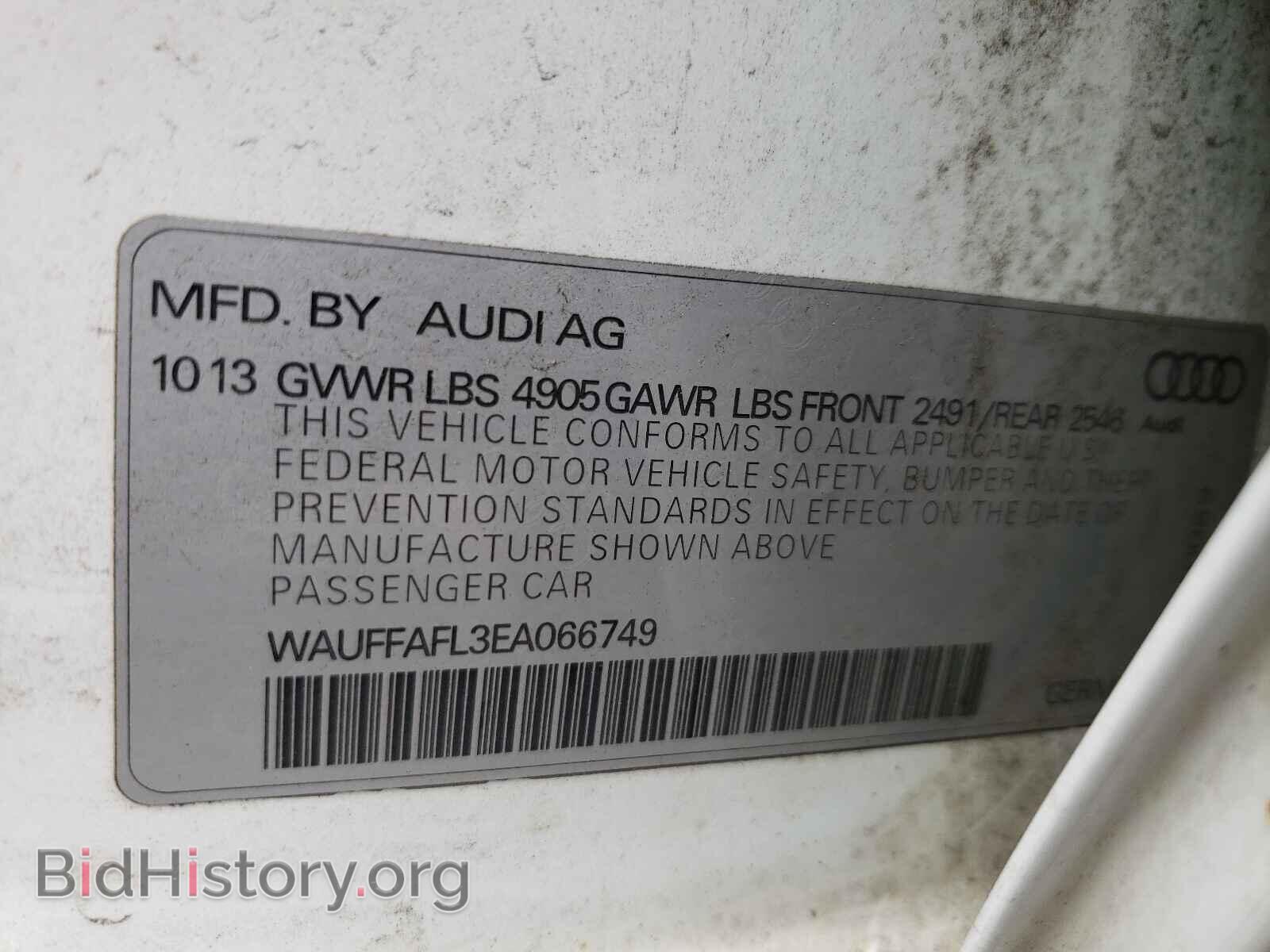 2014 AUDI A4 - VIN: WAUFFAFL3EA066749 - Фото 10