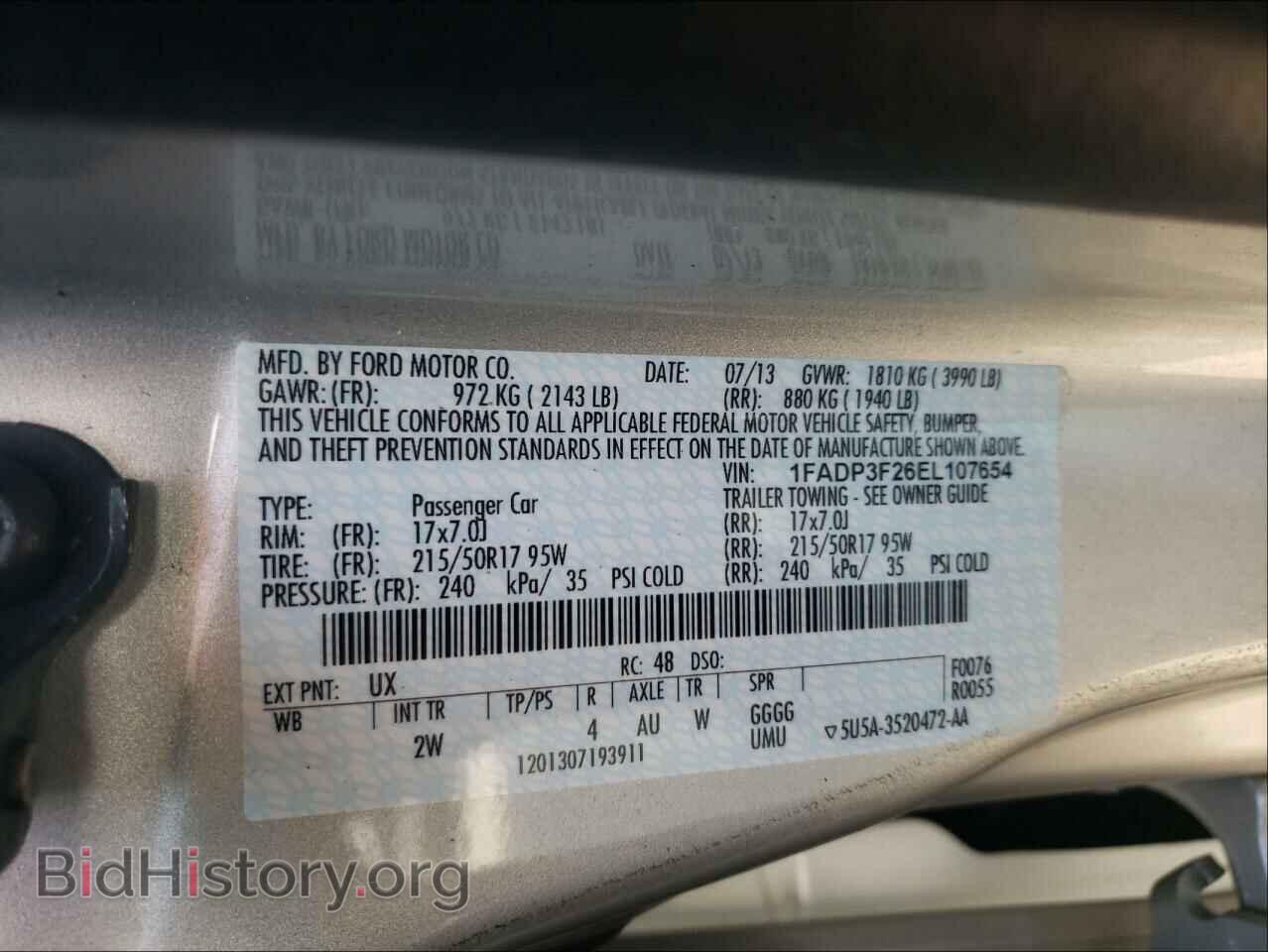 2014 FORD FOCUS - VIN: 1FADP3F26EL107654 - Фото 10