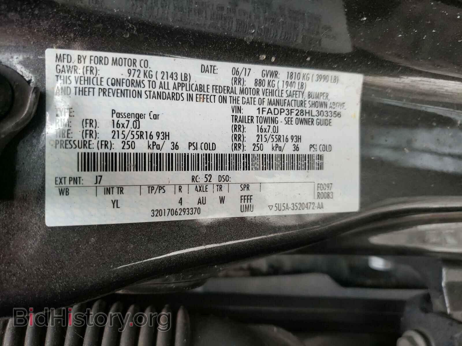 2017 FORD FOCUS - VIN: 1FADP3F28HL303356 - Фото 10