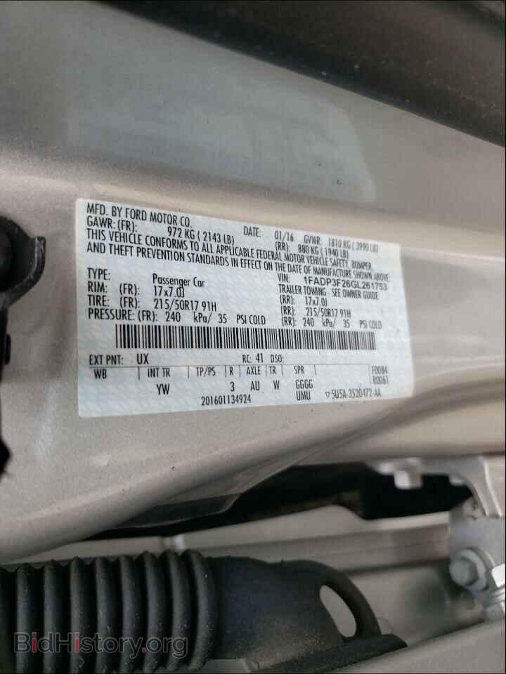 2016 FORD FOCUS - VIN: 1FADP3F26GL261753 - Фото 10