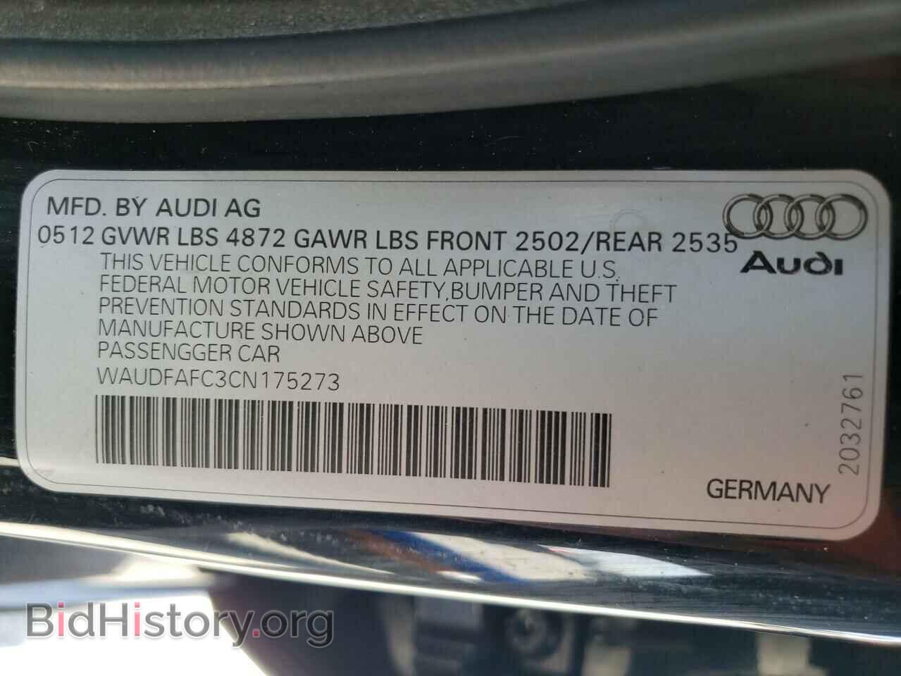 2012 AUDI A6 - VIN: WAUDFAFC3CN175273 - Фото 12