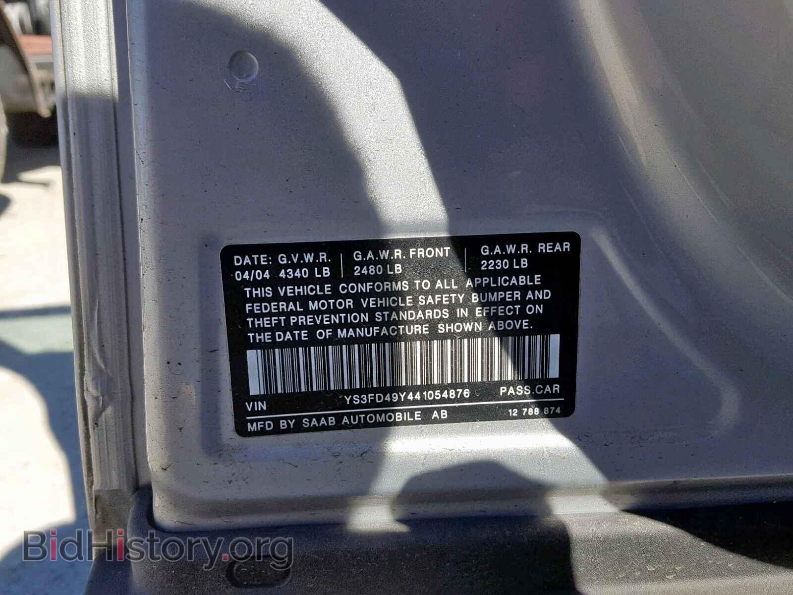 2004 SAAB 9 3 - VIN: YS3FD49Y441054876 - Photo 10