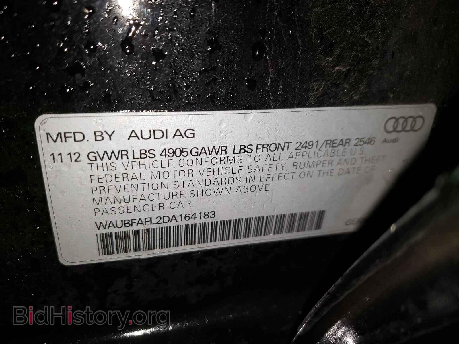 2013 AUDI A4 - VIN: WAUBFAFL2DA164183 - Фото 10