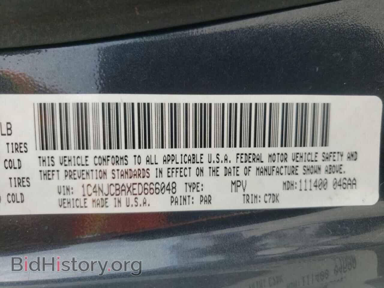 2014 JEEP COMPASS - VIN: 1C4NJCBAXED666048 - Фото 10