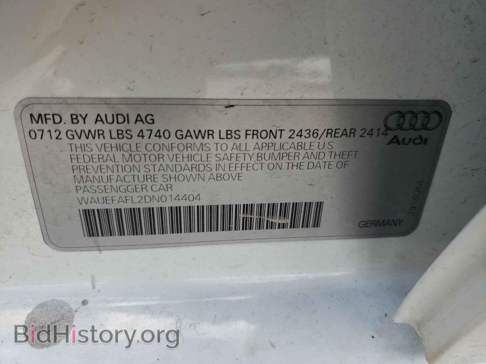 2013 AUDI A4 - VIN: WAUEFAFL2DN014404 - Photo 10