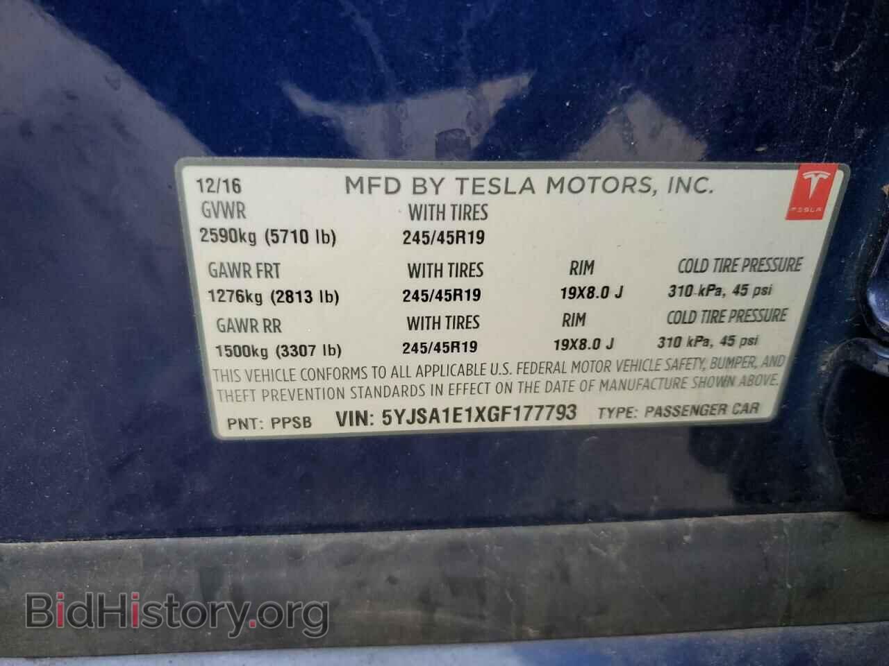 2016 TESLA MODEL S - VIN: 5YJSA1E1XGF177793 - Photo 13