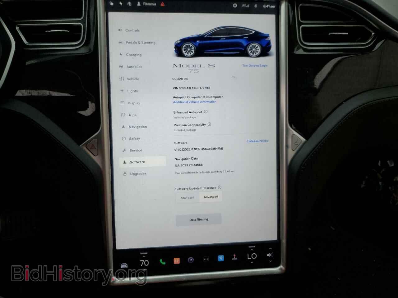 2016 TESLA MODEL S - VIN: 5YJSA1E1XGF177793 - Photo 9