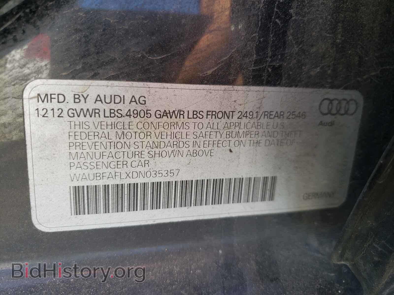 2013 AUDI A4 - VIN: WAUBFAFLXDN035357 - Фото 10