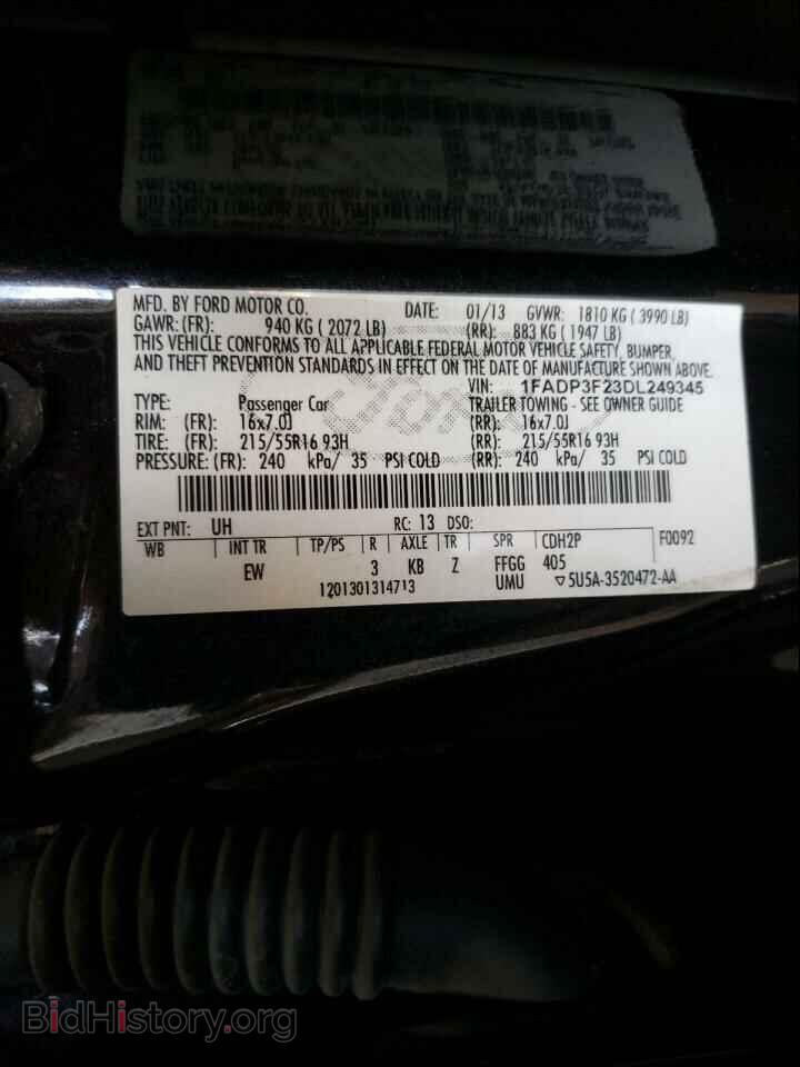 2013 FORD FOCUS - VIN: 1FADP3F23DL249345 - Фото 10