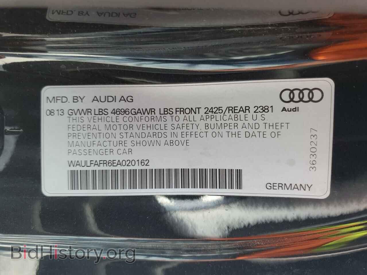 2014 AUDI A5 - VIN: WAULFAFR6EA020162 - Фото 10
