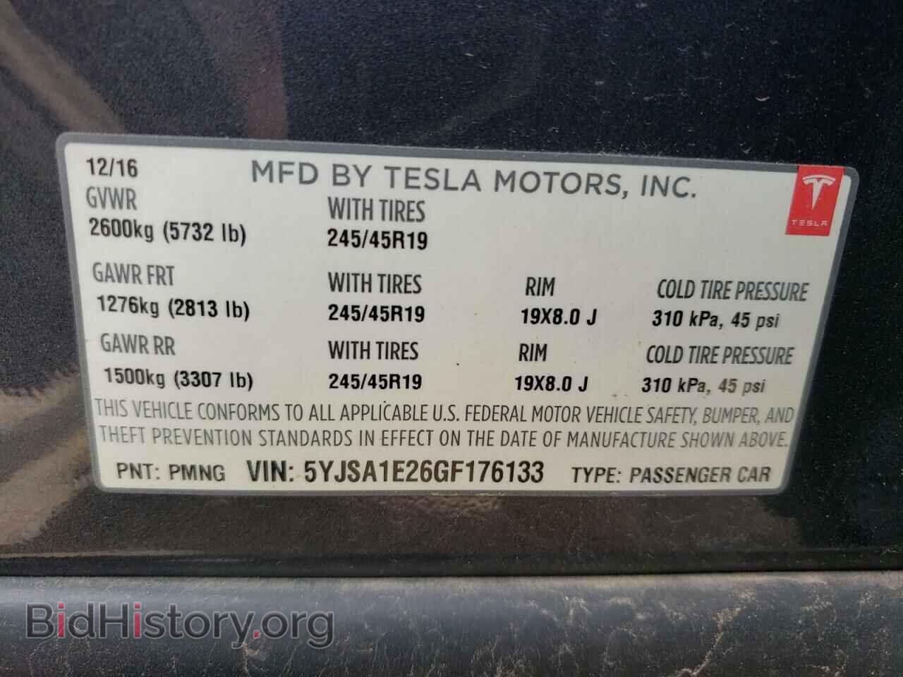 2016 TESLA MODEL S - VIN: 5YJSA1E26GF176133 - Photo 12