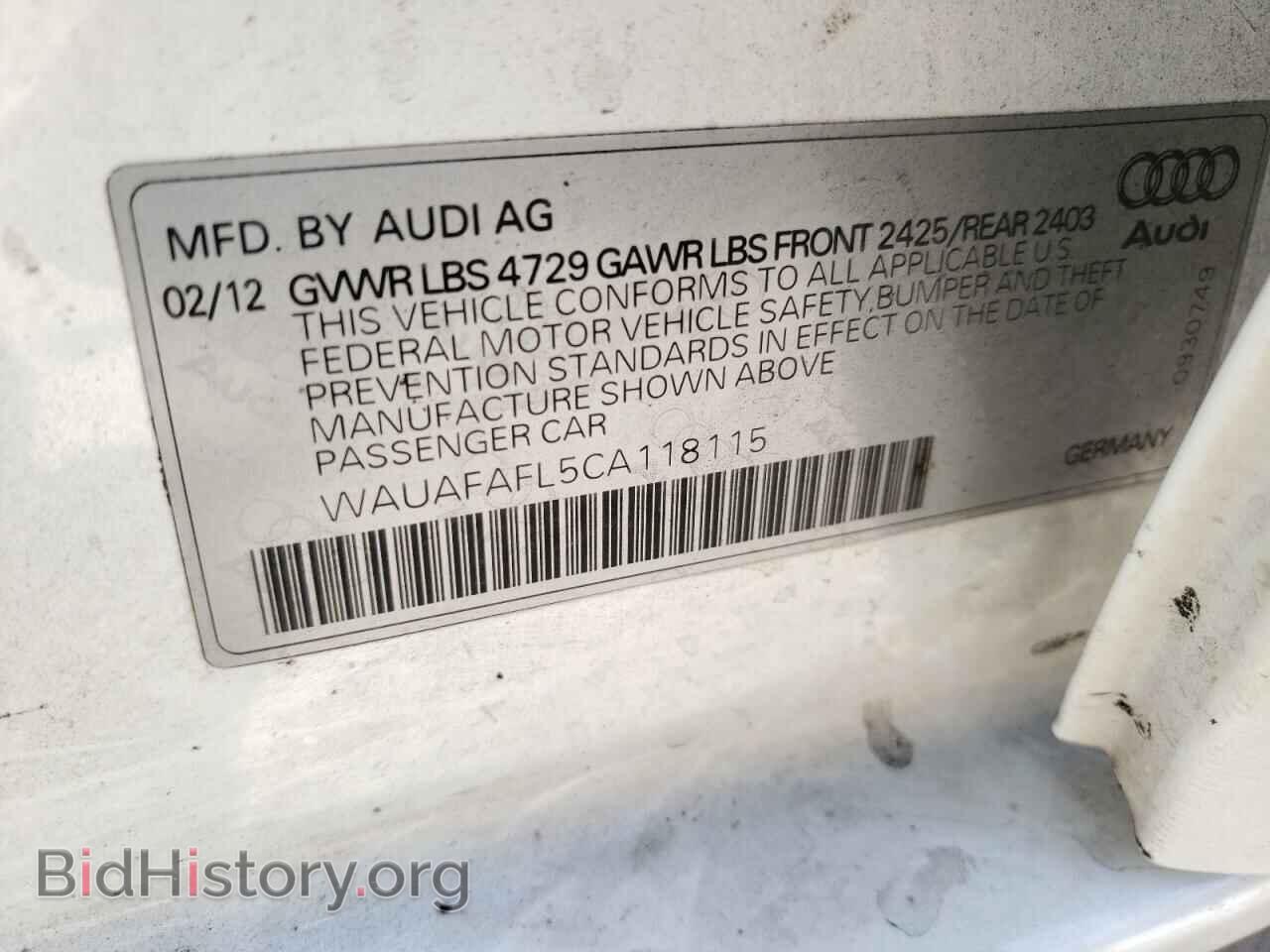 2012 AUDI A4 - VIN: WAUAFAFL5CA118115 - Фото 10