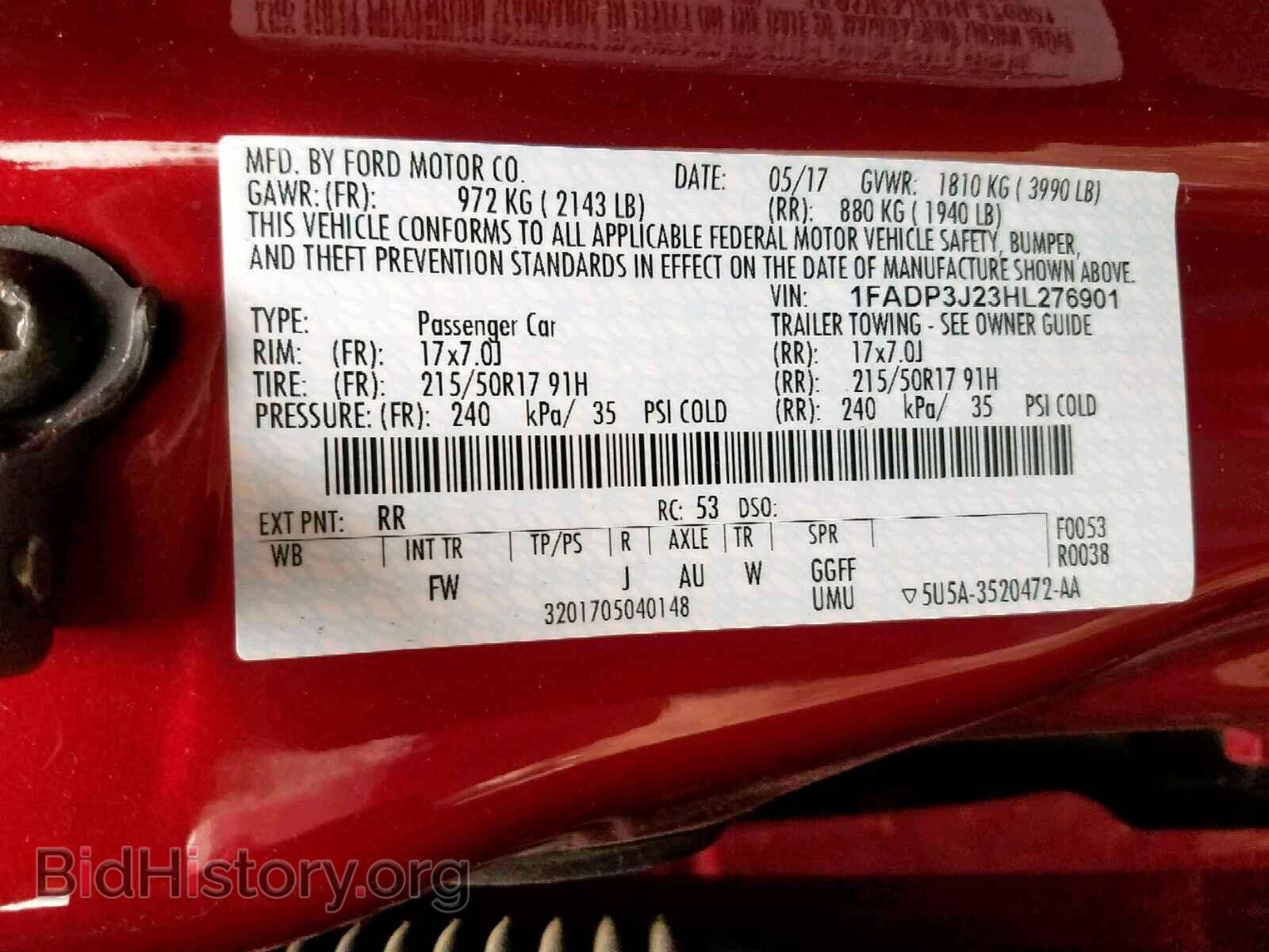 2017 FORD FOCUS - VIN: 1FADP3J23HL276901 - Фото 10