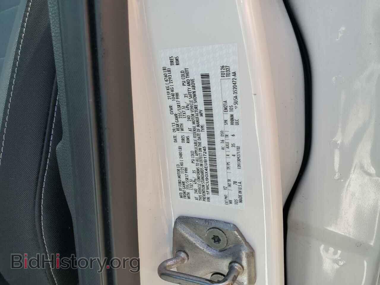 2014 FORD ESCAPE - VIN: 1FMCU9GX4EUB17245 - Photo 13
