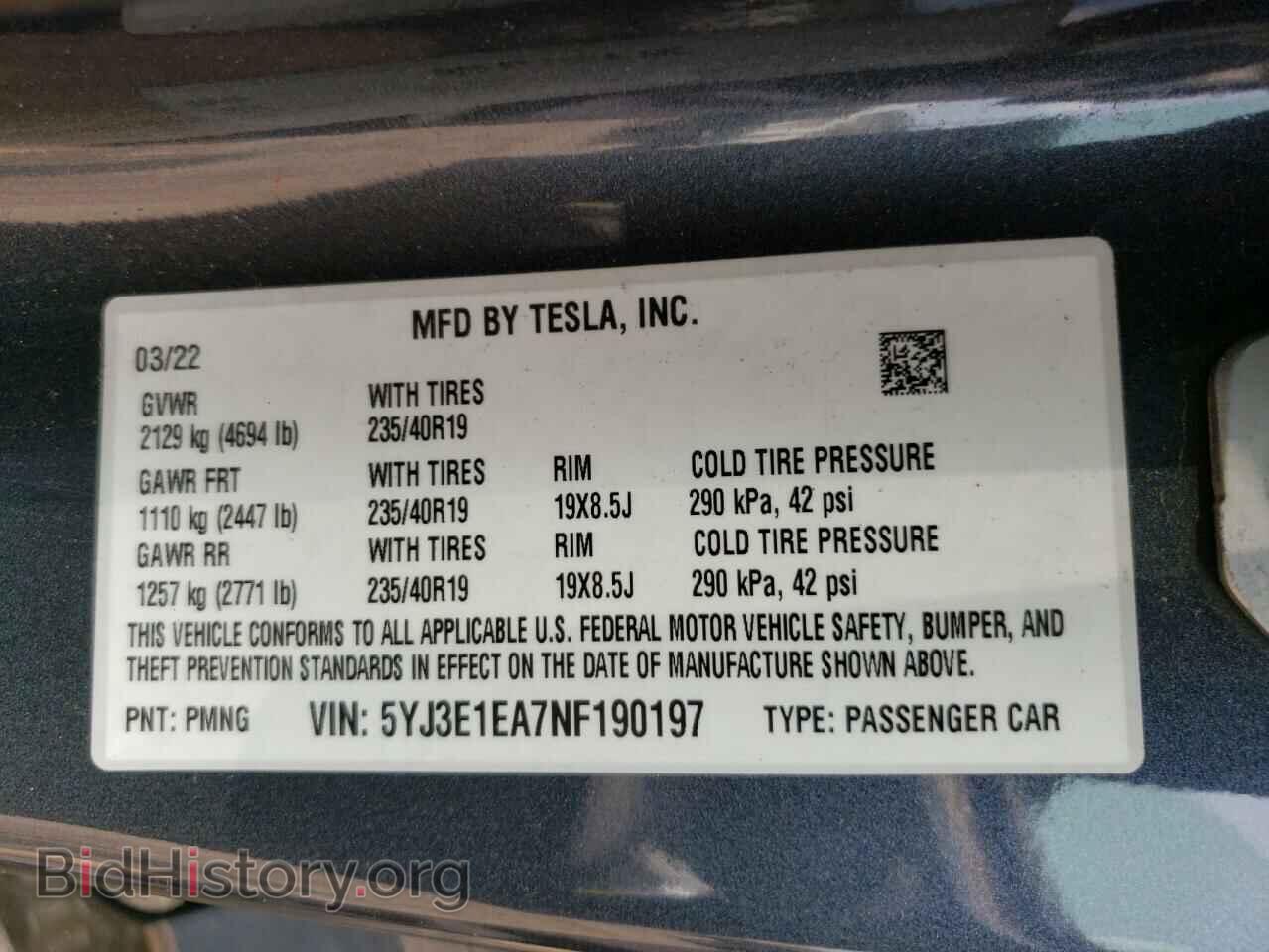 2022 TESLA MODEL 3 - VIN: 5YJ3E1EA7NF190197 - Photo 12