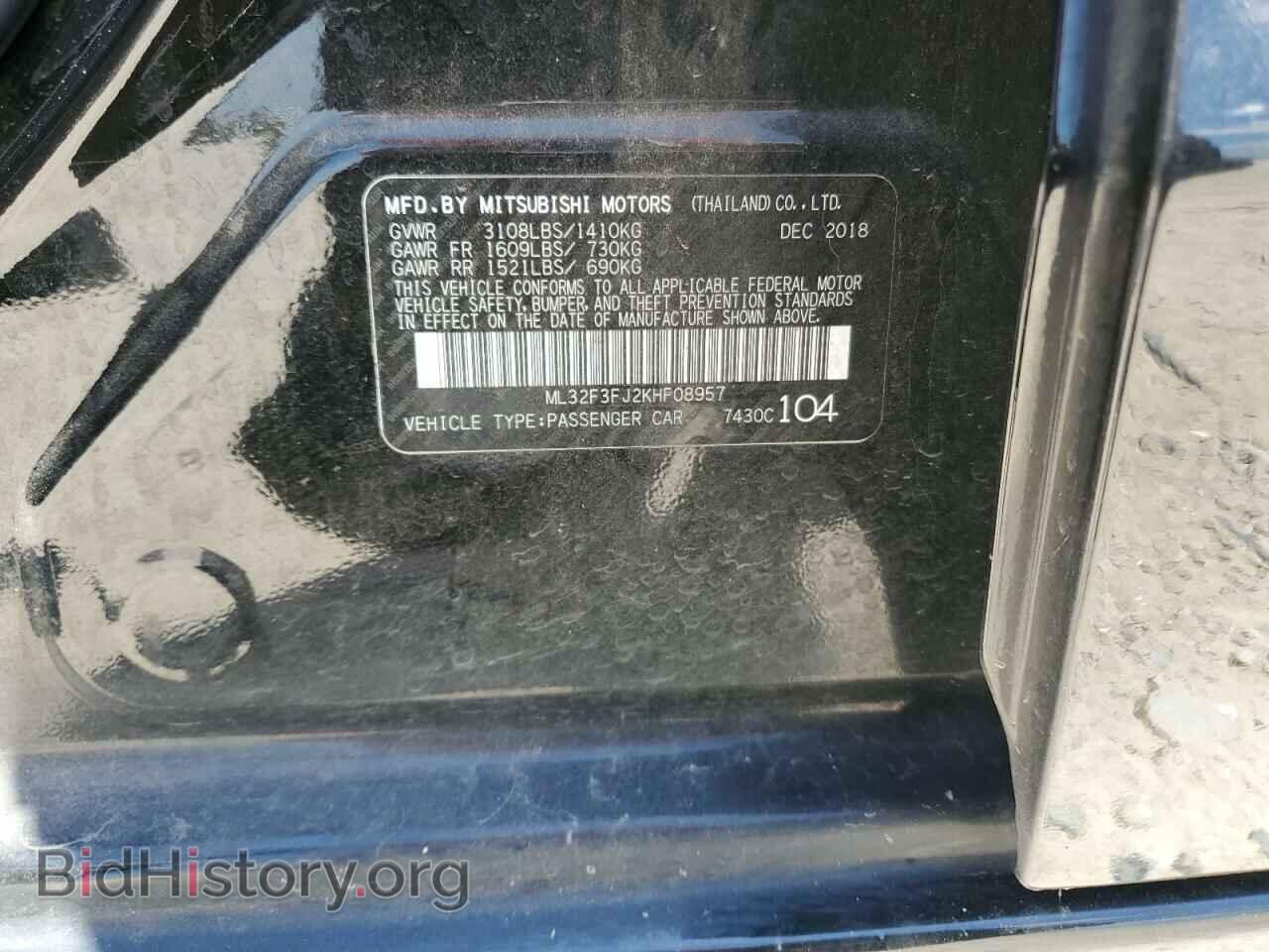 2019 MITSUBISHI MIRAGE - VIN: ML32F3FJ2KHF08957 - Фото 13