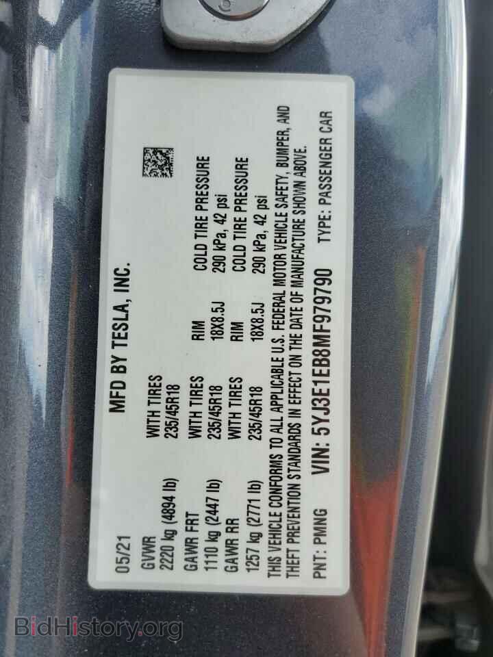 2021 TESLA MODEL 3 - VIN: 5YJ3E1EB8MF979790 - Photo 12