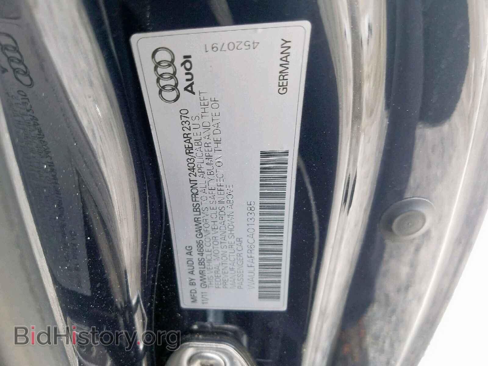 2012 AUDI A5 PREMIUM - VIN: WAULFAFR6CA013385 - Фото 10