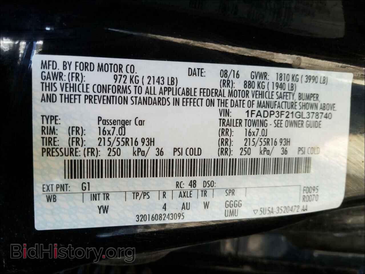 2016 FORD FOCUS - VIN: 1FADP3F21GL378740 - Фото 10